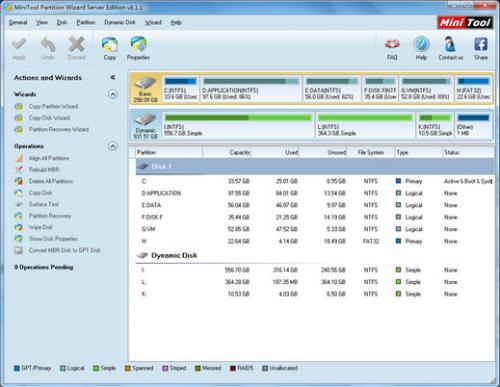 MiniTool Partition Wizard (โปรแกรมจัดการพาร์ทิชันฮาร์ดดิสก์  Free Edition ) : 
