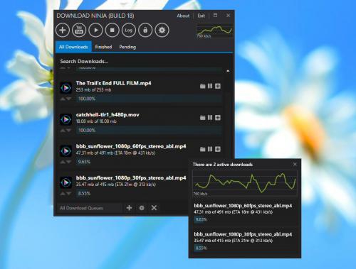 โปรแกรมช่วยดาวน์โหลด Download Ninja Build