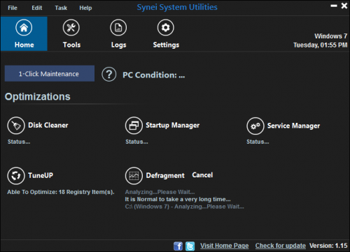 โปรแกรมจัดการเครื่อง Synei System Utilities