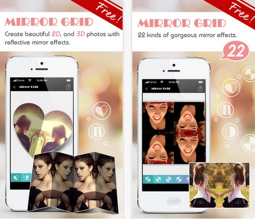 App กระจก แต่งรูปสะท้อน Mirror Grid