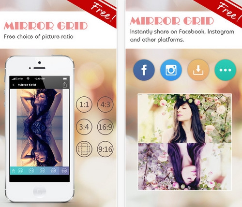 App กระจก แต่งรูปสะท้อน Mirror Grid