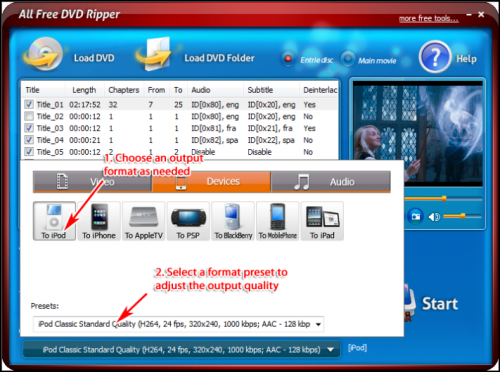 โปรแกรม All Free DVD Ripper