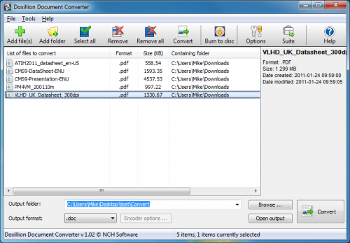 โปรแกรมแปลงไฟล์ Doxillion Document Converter โปรแกรมแปลงไฟล์ Doxillion Document Converter