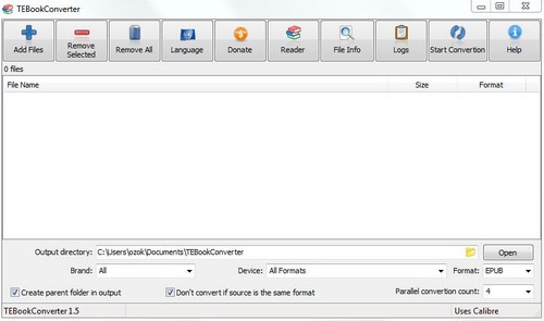 โปรแกรมแปลงไฟล์อีบุ๊ก TEBookConverter