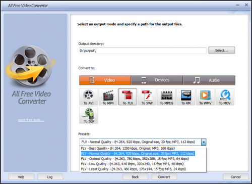 โปรแกรมแปลงไฟล์วิดีโอ All Free Video Converter