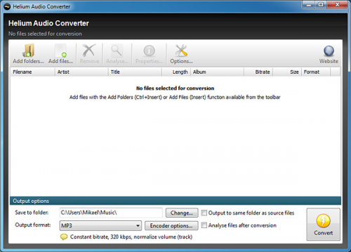 โปรแกรมแปลงไฟล์ Helium Audio Converter