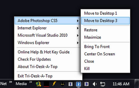 โปรแกรมจัดการเดสก์ท็อป Tri Desk A Top