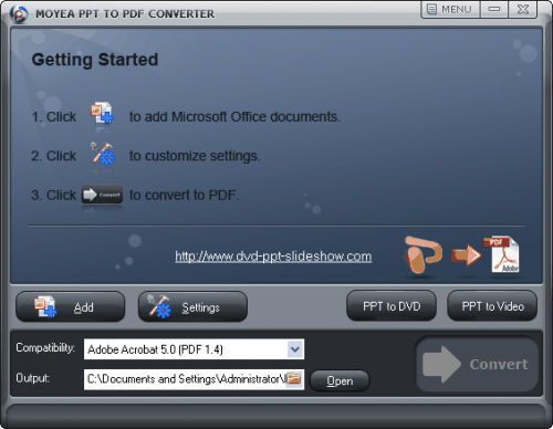 โปรแกรมแปลงไฟล์ Moyea PPT to PDF Converter
