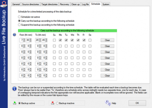โปรแกรมสำรองข้อมูล Live File Backup