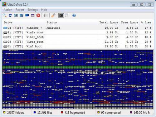 โปรแกรมจัดเรียงข้อมูล UltraDefrag