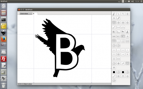 โปรแกรมออกแบบฟอนต์ BirdFont โปรแกรมออกแบบฟอนต์ BirdFont