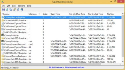 โปรแกรมดูไฟล์ถูกเปิด ถูกเซฟ OpenSaveFilesView โปรแกรมดูไฟล์ถูกเปิด ถูกเซฟ OpenSaveFilesView