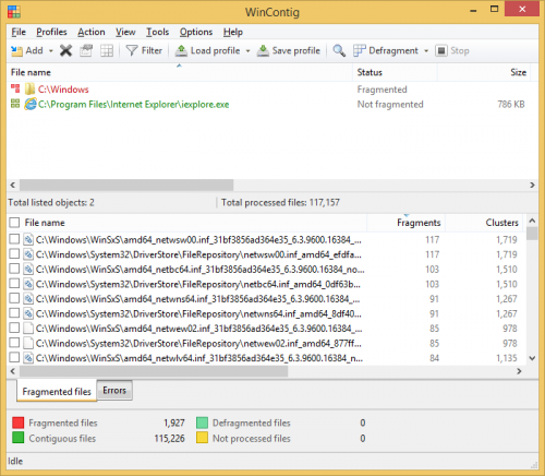 โปรแกรมเรียงข้อมูล รีจิสทรี WinContig โปรแกรมเรียงข้อมูล รีจิสทรี WinContig