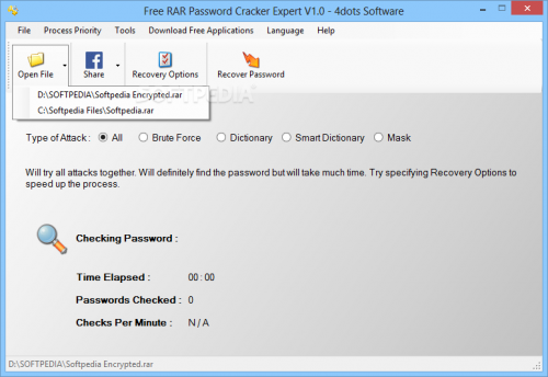โปรแกรม Free RAR Password Cracker Expert โปรแกรม Free RAR Password Cracker Expert
