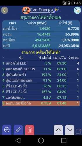 Evo Energy (App คำนวณค่าไฟฟ้า บนมือถือฟรี) : 