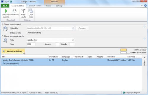 Sublight (โปรแกรมหา Subtitle ค้นหาซับไตเติ้ล จาก อินเทอร์เน็ต) : Sublight (โปรแกรมหา Subtitle ค้นหาซับไตเติ้ล จาก อินเทอร์เน็ต) :