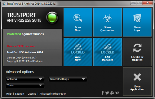 โปรแกรมสแกนไวรัส TrustPort USB Antivirus โปรแกรมสแกนไวรัส TrustPort USB Antivirus