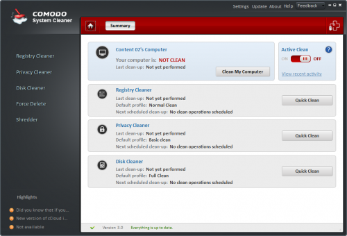 โปรแกรมลบไฟล์ขยะ COMODO System Cleaner โปรแกรมลบไฟล์ขยะ COMODO System Cleaner
