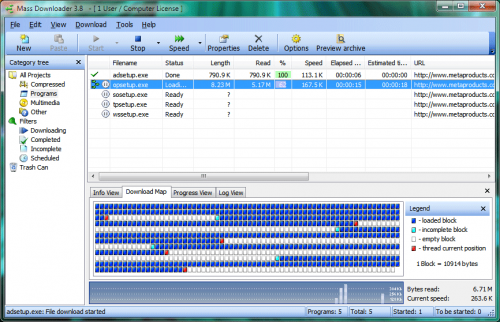 โปรแกรมช่วยดาวน์โหลด Mass Downloader