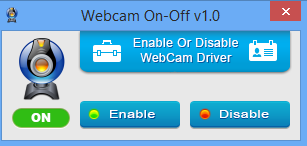 โปรแกรมปิดเว็บแคม WebCam On Off