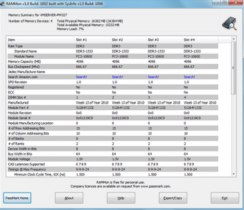 โปรแกรมดูแรม RAMMon