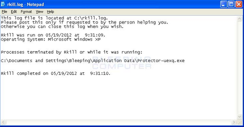 โปรแกรมหยุดโปรเซสมัลแวร์ RKill