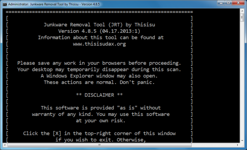 โปรแกรม Junkware Removal Tool โปรแกรม Junkware Removal Tool