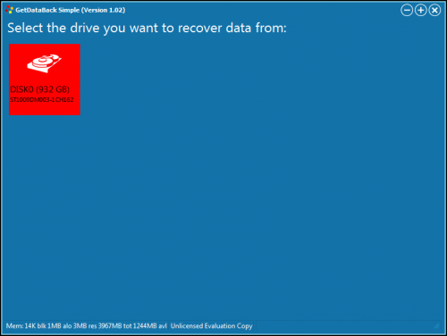 โปรแกรมกู้ข้อมูล GetDataBack Simple