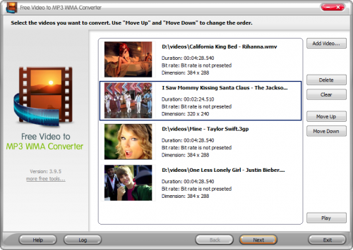 ดาวน์โหลดโปรแกรม Free Video to MP3 WMA Converter