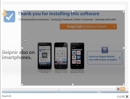 โปรแกรมถ่ายภาพหน้าจอ SnapCrab