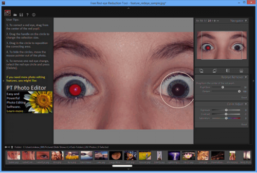 โปรแกรมแต่งรูป แก้ตาแดง Red-Eye Reduction Tool