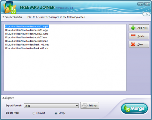 โปรแกรมรวมไฟล์ Free MP3 Joiner โปรแกรมรวมไฟล์ Free MP3 Joiner