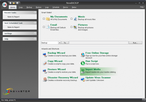 โปรแกรมสำรองข้อมูล NovaBACKUP Professional