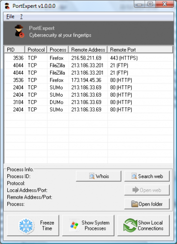 โปรแกรมดูพอร์ต สแกนพอร์ต Port Expert