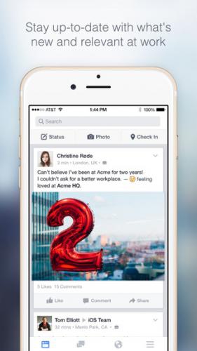 Facebook at Work (App เฟสบุ๊คสำหรับองค์กร ฟรี) : Facebook at Work (App เฟสบุ๊คสำหรับองค์กร ฟรี) :