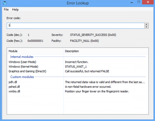 ดาวน์โหลดโปรแกรม Error Lookup 