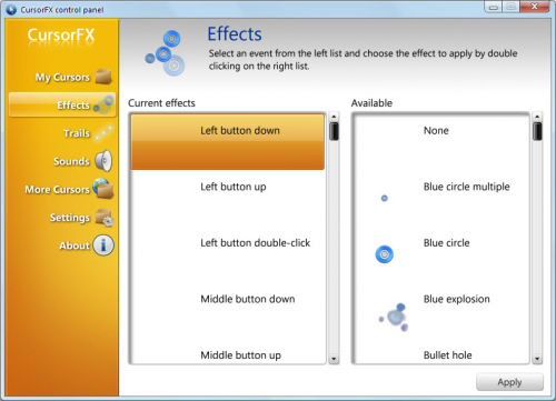 โปรแกรมแต่งเมาส์ CursorFX