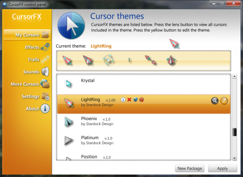 โปรแกรมเปลี่ยนปุ่มเมาส์ CursorFX