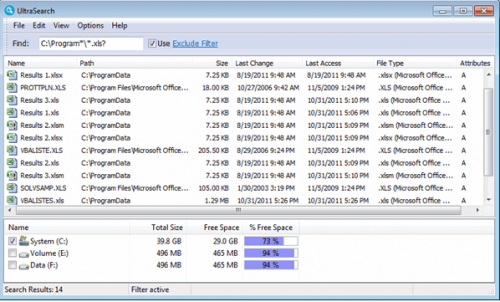 โปรแกรมค้นหาไฟล์ โฟลเดอร์ UltraSearch