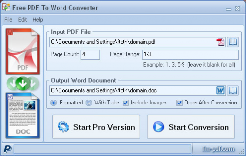 โปรแกรมแปลงไฟล์ Free PDF To Word Converter โปรแกรมแปลงไฟล์ Free PDF To Word Converter