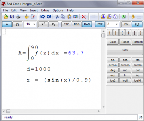 โปรแกรมเครื่องคิดเลข RedCrab The Calculator