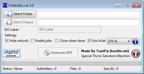 โปรแกรมแปลงไฟล์ Folder2Iso