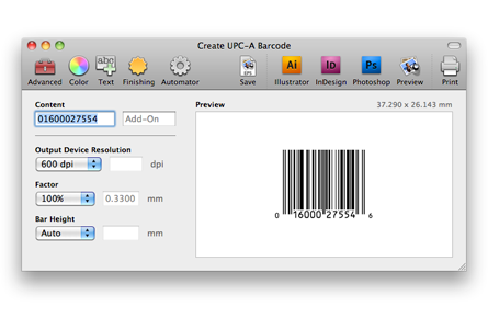 โปรแกรมสร้างบาร์โค้ด Barcode Producer