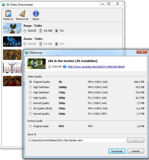 โปรแกรมดางน์โหลดวิดีโอจากยูทูป 4K Video Downloader
