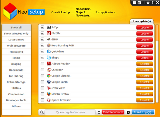 โปรแกรมช่วยอัปเดต NeoSetup 