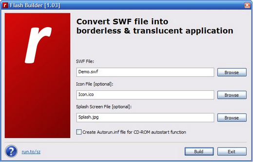 โปรแกรมแปลง Flash เป็นไฟล์ EXE Flash Builder
