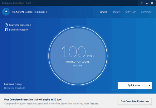 โปรแกรมกำจัดมัลแวร์ Reason Core Security 