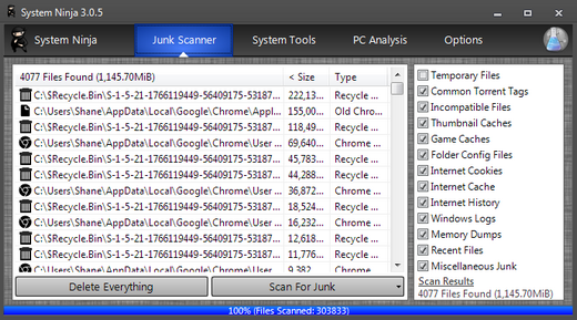 โปรแกรมดูแลเครื่องคอมพิวเตอร์ System Ninja