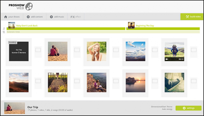 โปรแกรมสร้างสไลด์โชว์ ProShow Web