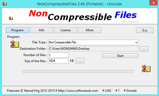 โปรแกรมสร้างไฟล์จำลอง NonCompressibleFiles โปรแกรมสร้างไฟล์จำลอง NonCompressibleFiles